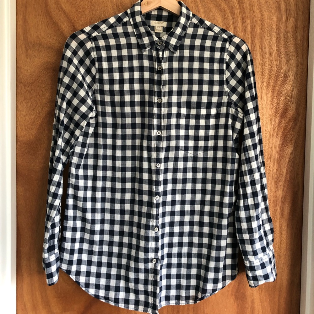 J. Crew Factory womens gingham shirt